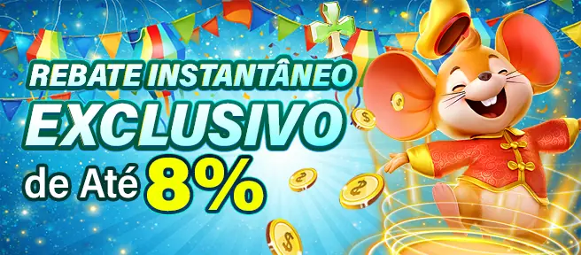 Banner de rebate instantâneo exclusivo de até 8 por cento