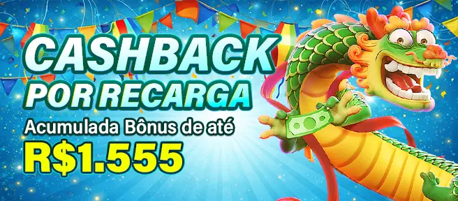 Banner de cashback por recarga acumulada até R$1.555