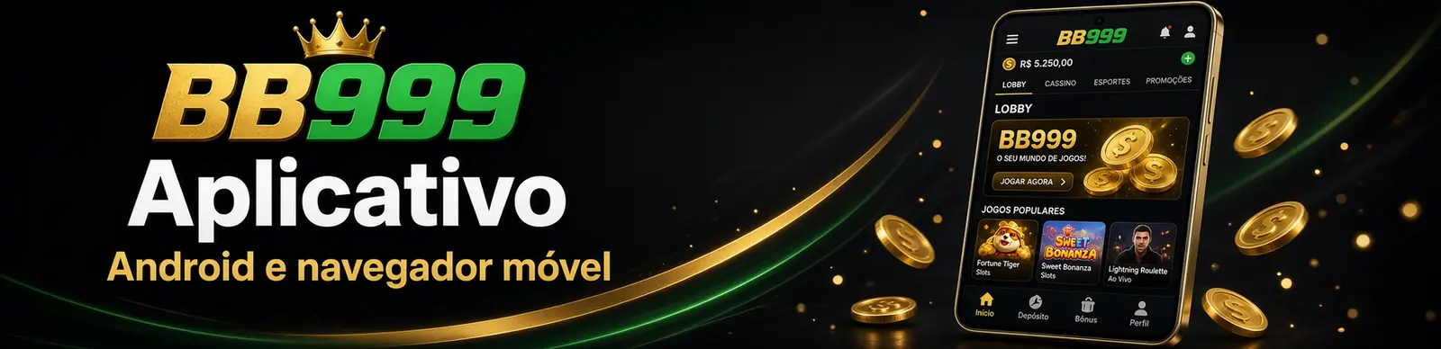 BB999 Aplicativo para Android e navegador móvel