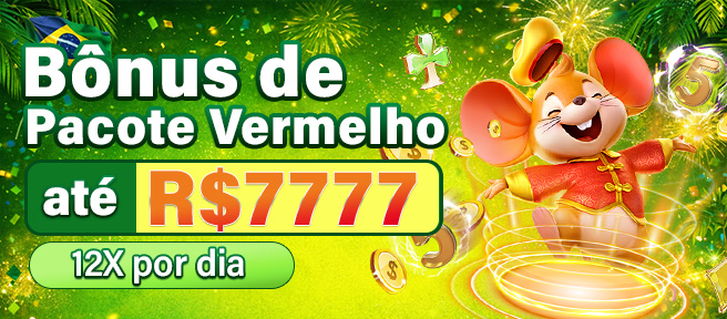 Banner de bônus de pacote vermelho de até R$7777