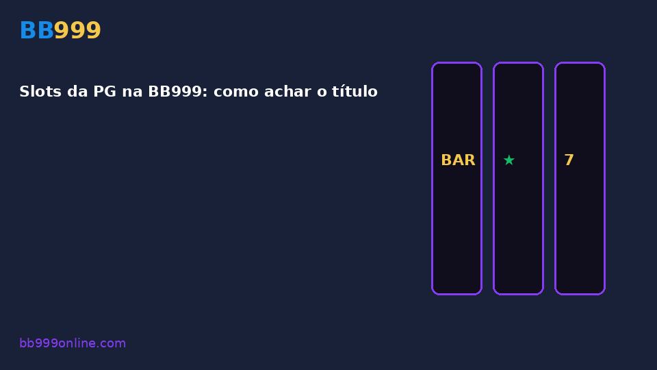 Slots da PG na BB999: como achar o título — imagem do guia BB999