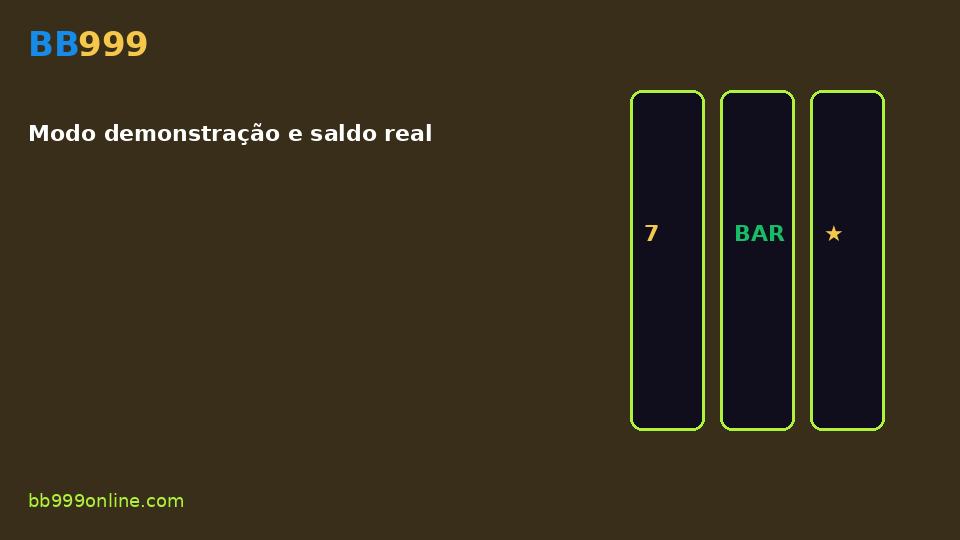 Modo demonstração e saldo real — imagem do guia BB999
