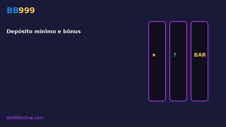 Depósito mínimo e bônus — imagem do guia BB999