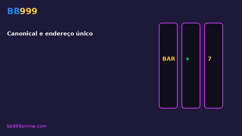 Canonical e endereço único — imagem do guia BB999