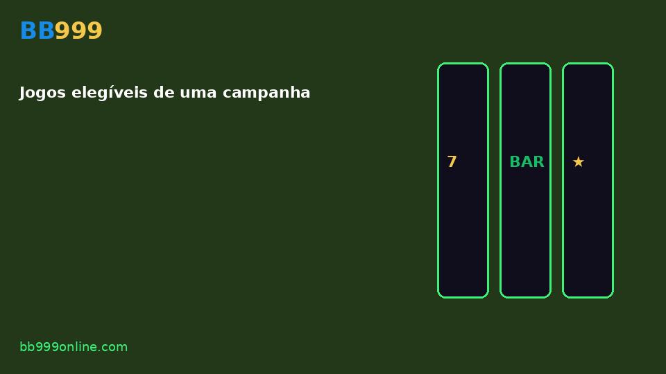 Jogos elegíveis de uma campanha — imagem do guia BB999